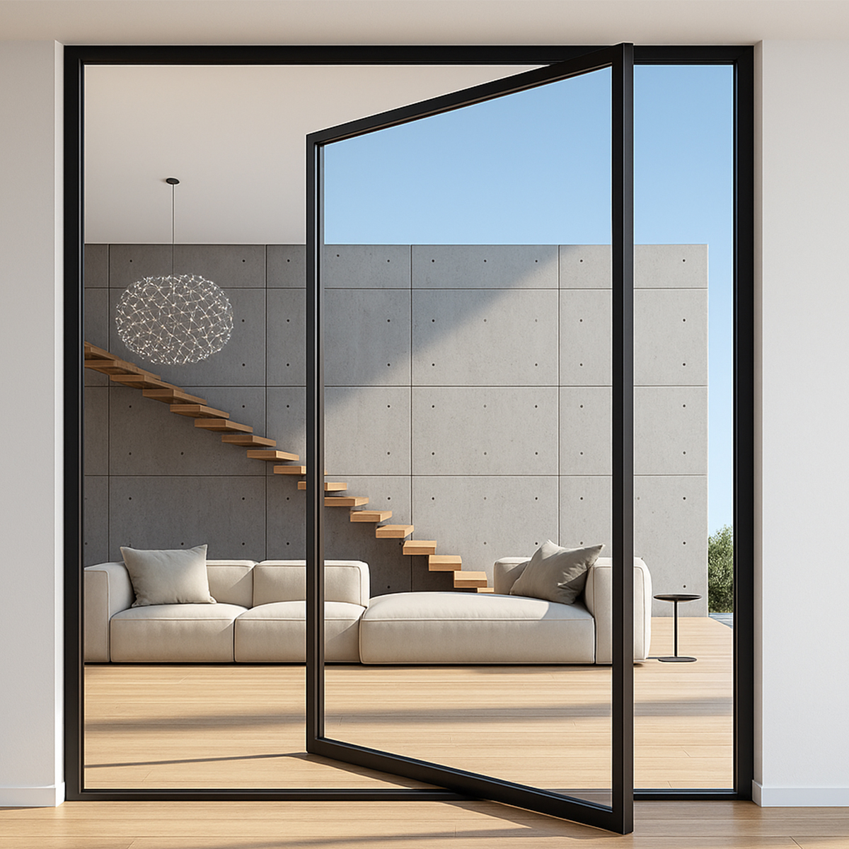 glass pivot door